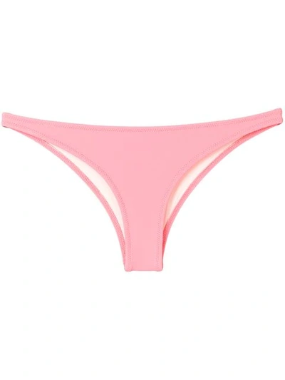 Shop Solid & Striped Bikini Bottom In Pink