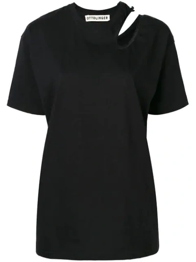 Shop Ottolinger Cut Out T-shirt - Black