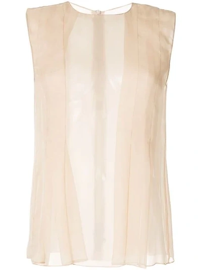 Shop Abadia Pleated Flow Top In Neutrals