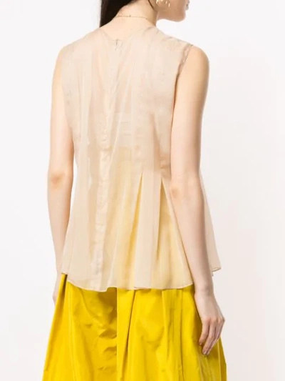 Shop Abadia Pleated Flow Top In Neutrals