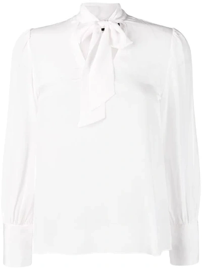 Shop Alice And Olivia Pussy Bow Blouse In White