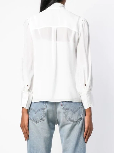 Shop Alice And Olivia Pussy Bow Blouse In White