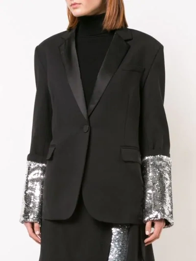 Shop Monse Large Sequin Cuff Jacket In Black