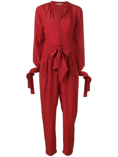 Shop Stella Mccartney Tie Waist Jumpsuit In Red