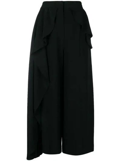 Shop Alexander Mcqueen Frill Detail Culottes In 1000 Black