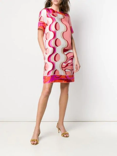 Shop Emilio Pucci Copacabana Print Silk Mini Dress In 002 Fuxia/corallo