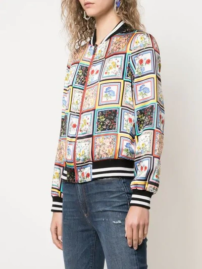 Shop Alice And Olivia Lonnie Reversible Bomber Jacket In Multicolour