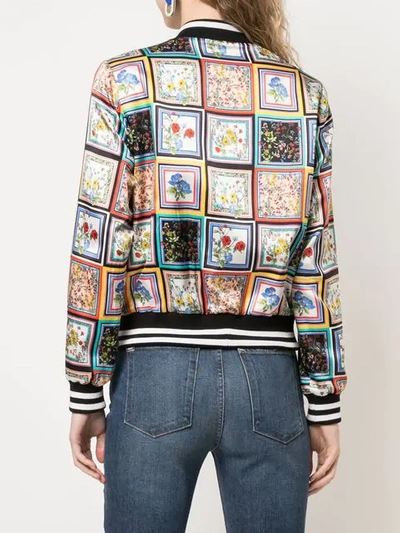 Shop Alice And Olivia Lonnie Reversible Bomber Jacket In Multicolour