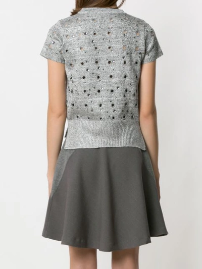 Shop Andrea Bogosian Knitted Top In Grey