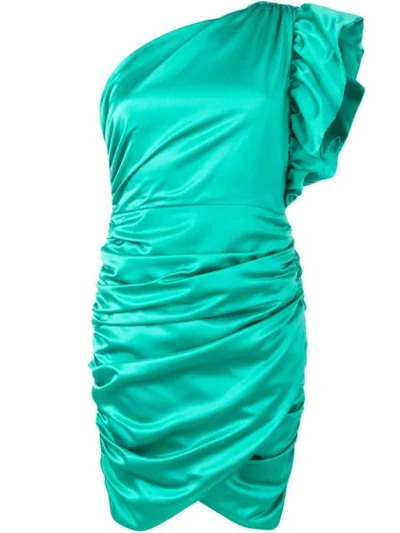 Shop Ainea Einschultriges Kleid Mit Raffung In Green