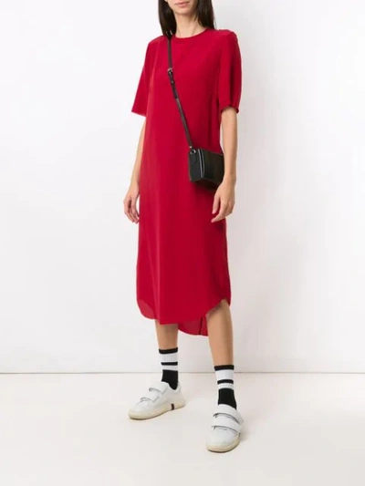 Shop Osklen Midi Silk Dress In Red