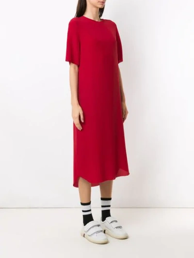 Shop Osklen Midi Silk Dress In Red