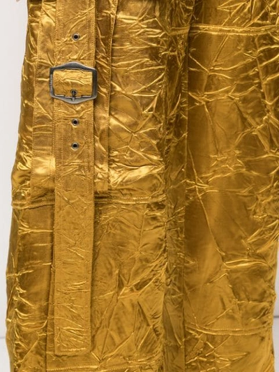 Shop Sies Marjan Crinkled Wide Leg Cargo Trousers - Gold