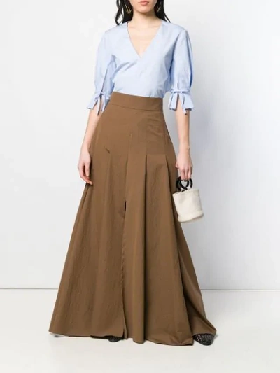 Shop Brunello Cucinelli Flared Skirt In Brown