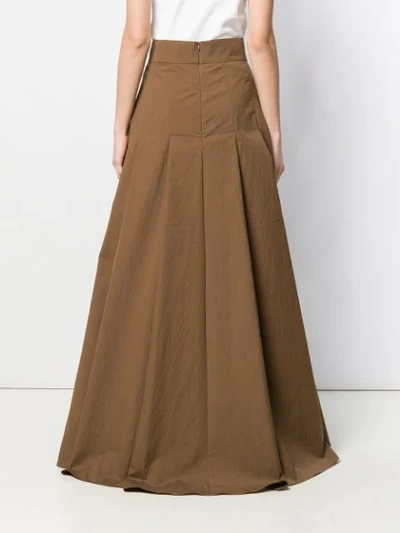 Shop Brunello Cucinelli Flared Skirt In Brown