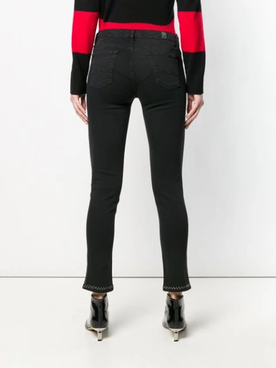 Shop 7 For All Mankind Studded Skinny Trousers In Black