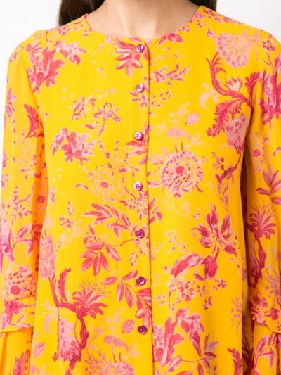 Shop Carolina Herrera Floral Print Blouse - Yellow