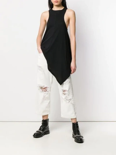 Shop Ben Taverniti Unravel Project Distressed Cropped Jeans In 0100 White
