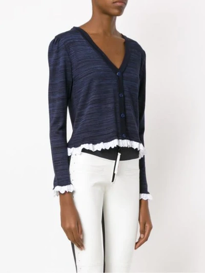 Shop Andrea Bogosian Knitted Cardigan In Blue