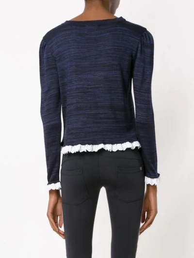 Shop Andrea Bogosian Knitted Cardigan In Blue