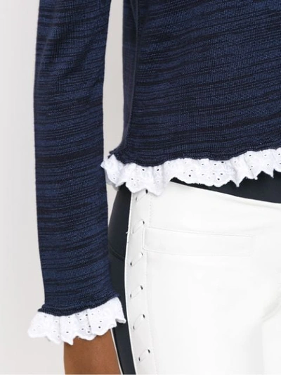 Shop Andrea Bogosian Knitted Cardigan In Blue