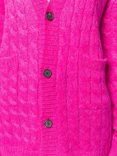 Shop Matthew Adams Dolan Loose Fit Knitted Cardigan In Fuchsia