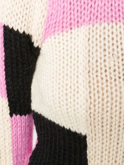 Shop Ganni Colour Block Jumper In Pink