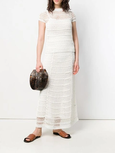 Shop Theory Crochet-knit High-waist Skirt In White