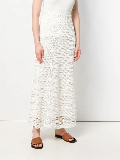 Shop Theory Crochet-knit High-waist Skirt In White