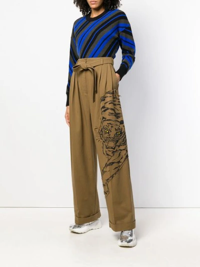 Shop Valentino Tiger Re-edition Trousers - Green