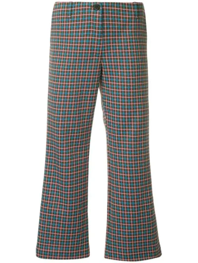 Shop Aalto Flared Cropped Trousers In Multicolour