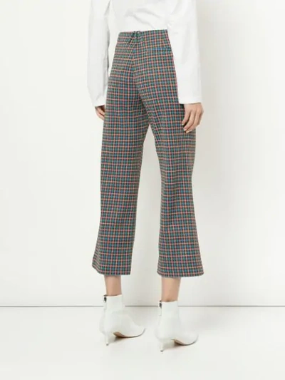 Shop Aalto Flared Cropped Trousers In Multicolour