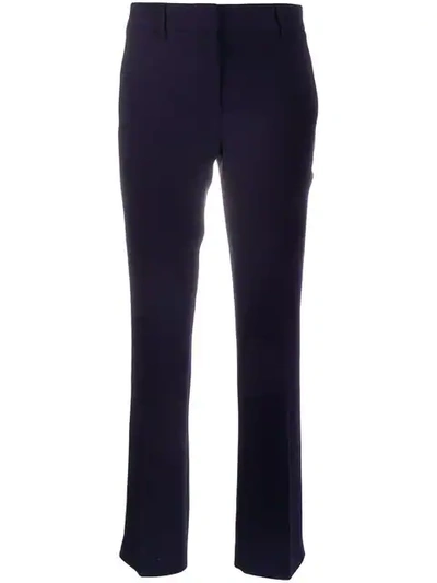 Shop L'autre Chose Creased Slim Fit Trousers - Blue