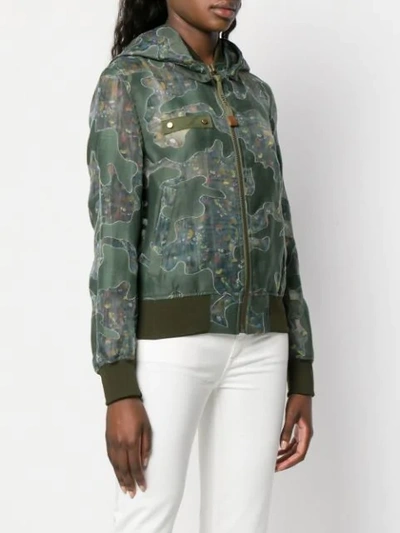Shop Mr & Mrs Italy Camouflage Print Bomber Jacket In Green