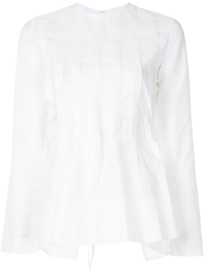 Shop Georgia Alice Manuela Striped Open-back Blouse In White