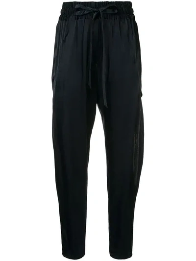 Shop Manning Cartell Drawstring High Waisted Trousers  In Royal Navy