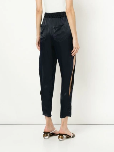 Shop Manning Cartell Drawstring High Waisted Trousers  In Royal Navy