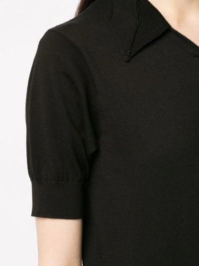 Shop Anteprima Spread Collar Knitted Top In Black