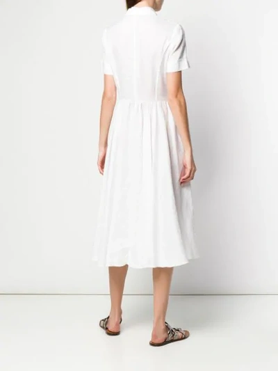 Shop Aspesi Flared Shirt Dress - White