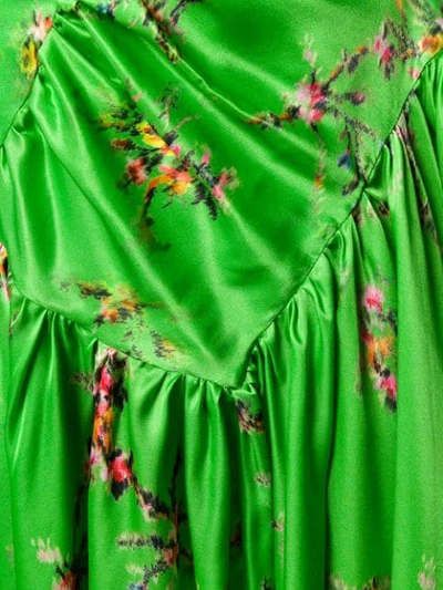 Shop Preen By Thornton Bregazzi Floral Flared Dress In Green