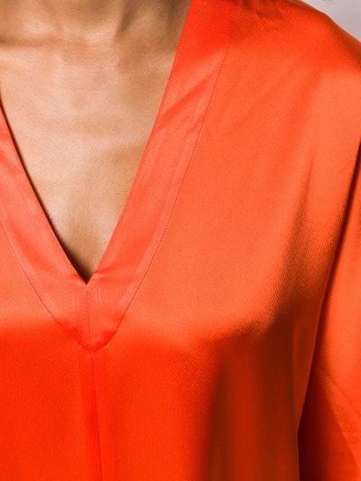 Shop Gianluca Capannolo 3/4 Sleeve Dress In Orange