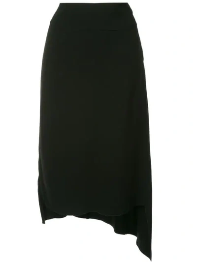 Shop Jil Sander High Rise Asymmetric Skirt In Black