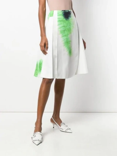 Shop Prada Floral A-line Skirt - White