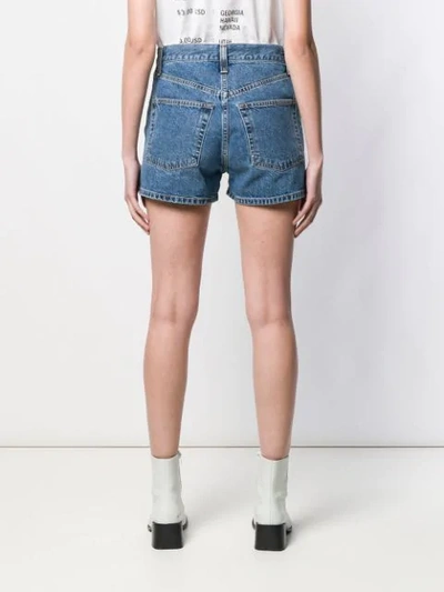 Shop Helmut Lang High-waisted Denim Shorts In Blue