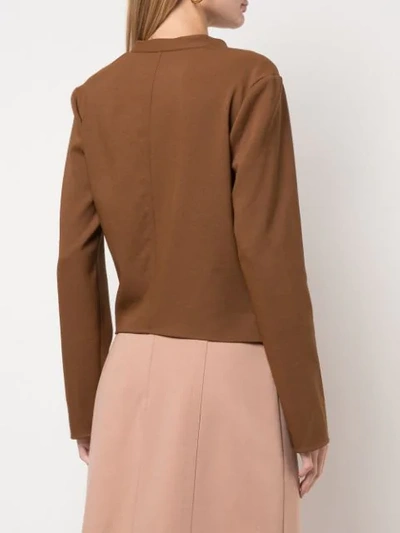 Shop Tibi Chalky Draped Blouse In Brown