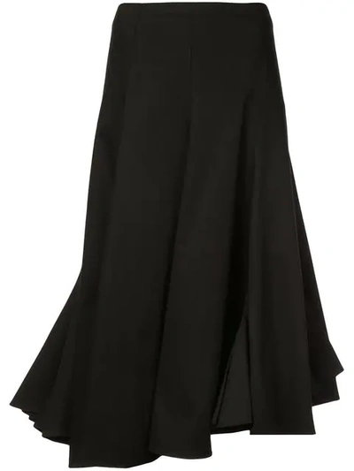 TOME FLARED MIDI SKIRT - 黑色