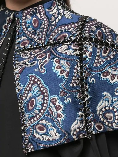 Shop Vera Wang Chain Embroidered Shawl In Blue