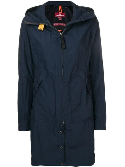 Shop Parajumpers Hooded Shell Raincoat In Blue