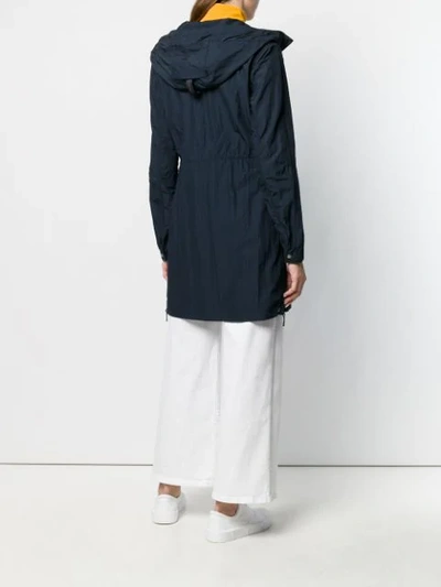 Shop Parajumpers Hooded Shell Raincoat In Blue
