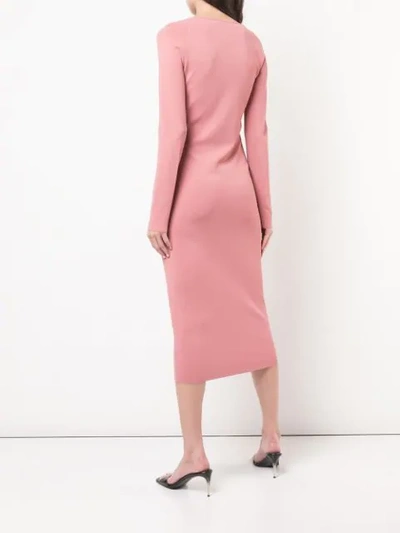 Shop Stella Mccartney V-neck Midi Dress In Pink